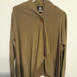 3/$25 BOBEAU tan wrap cardigan size large